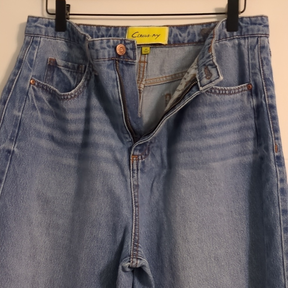 Circus NY Classic Blue High Waisted Women's Wide Leg Cropped Jeans Sz 31 - Picture 7 of 12